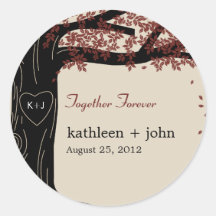 Oak Tree Wedding Favor Sticker