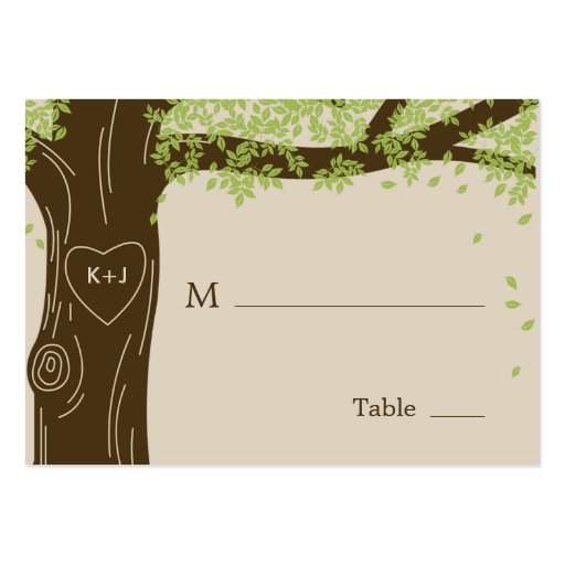 Oak Tree Wedding Flat Place Cards Business Card Templates (front side)