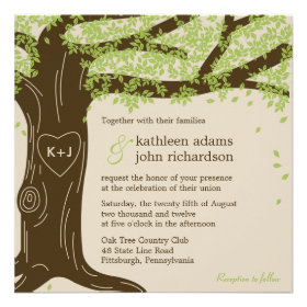Oak Tree Wedding Invitation Personalized Announcements