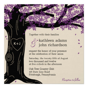 Oak Tree Wedding Invitation Invite