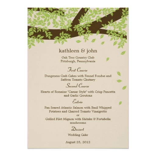 Wedding Menus Cards