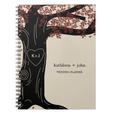 Oak Tree Wedding Planner Notebook - Red