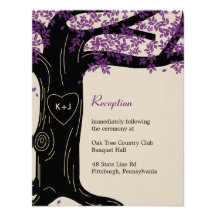 Oak Tree Wedding Reception Card Custom Invitation