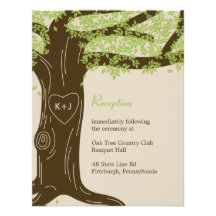 Oak Tree Wedding Reception Card Custom Invites