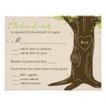 Oak Tree Wedding RSVP Card w/ Menu Selection Personalized Announcement