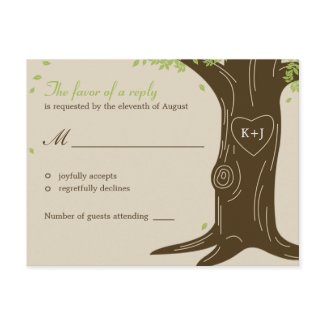 Oak Tree Wedding RSVP Postcard postcard