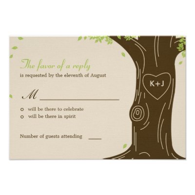 Oak Tree Wedding RSVP / Response Card Announcement