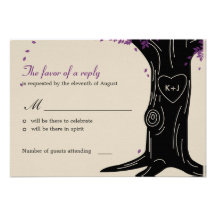 Oak Tree Wedding RSVP / Response Card Custom Invitation