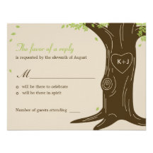 Oak Tree Wedding RSVP / Response Card Custom Announcement