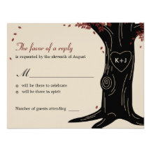 Oak Tree Wedding RSVP / Response Card Custom Invite