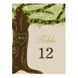 Oak Tree Wedding Table Number Card Postcards