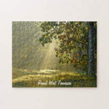 Oak Tree with Morning Sunbeams Puzzle