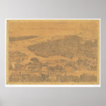 Oakland, CA. Panoramic Map 1881 (1231A) Print