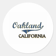 Oakland California City Classic Round Stickers