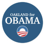 OAKLAND for Obama custom your city personalized Round Stickers