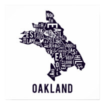 Oakland Typographic Map posters