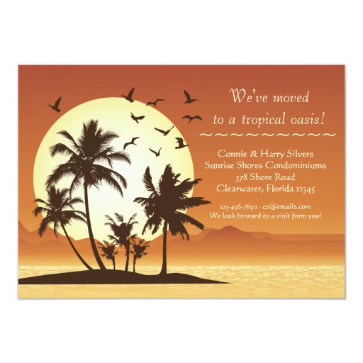 Oasis Sunset Moving Announcement | Zazzle