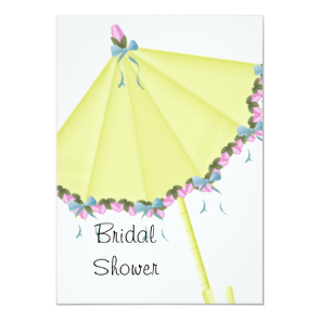 Oastel Flowered Unbrella Bridal Shower Invitations
