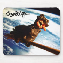 oat on a broomstick over earth7 mousepads