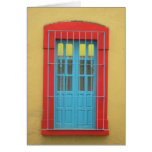 Oaxaca Door red and blue Card