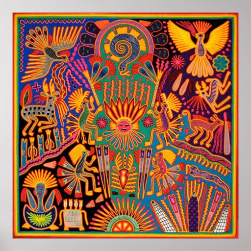 Oaxaca Mexico Mexican Mayan Tribal Art Boho Travel Poster Zazzle
