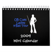 OB Cues Ladies 9-Ball Tour 2009 Mini Calendar
