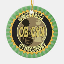 OB/GYN BADGE FEMALE DOCTOR LOGO ORNAMENTS