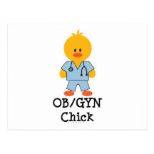 OB/GYN Chick Postcard
