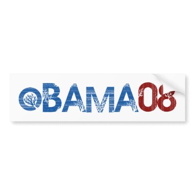 OBAMA08 Bumper Sticker by Fudgebugladybug