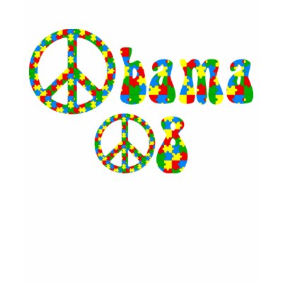Obama 08 Autism Peace Symbol Design Shirts by naturetees