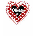 Obama 08 Heart t-shirts