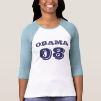 OBAMA 08 Ladies Raglan T-shirt