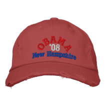 Obama '08 New Hampshire Hat Embroidered Hats