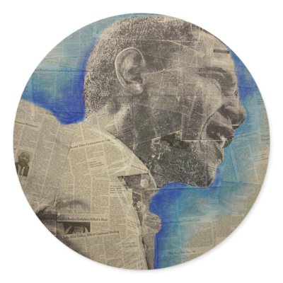 Obama '08 round sticker by tsena74