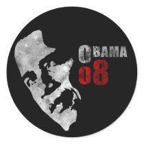 Obama 08 round sticker