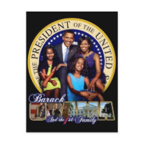 OBAMA-1ST FAMILY-Postcard