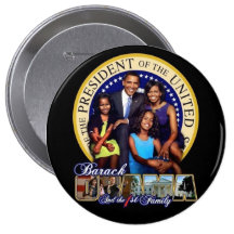OBAMA-1ST FAMILY-Round Button