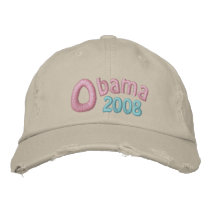 Obama 2008, Barack Obama, Pastel Memories embroidered hats by beverlytazangel Obama 2008, Barack Obama, Pastel Memories embroidered hats