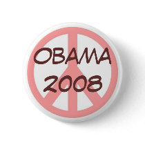 Obama 2008 Button Pink Brown by reddaisydesigns Obama 2008 Button Pink Brown