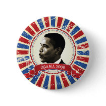 Obama 2008 Circle Burst Button 61027 by Obama2008Merchandise Obama 2008 Circle Burst Button 61027