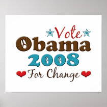 Obama 2008 For Change Poster