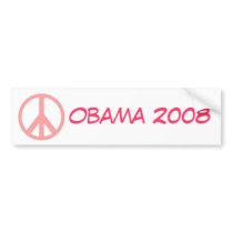 Obama 2008 Pink Peace Bumper Sticker