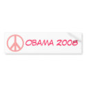 Obama 2008 Pink Peace Bumper Sticker bumper stickers by reddaisydesigns Obama 2008 Pink Peace Bumper Sticker bumper stickers