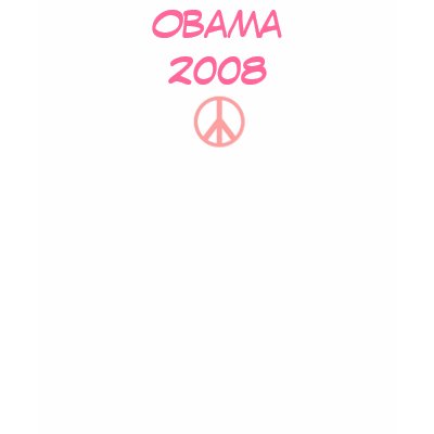 Obama 2008, Pink Peace Sign - Customized T-shirts by reddaisydesigns