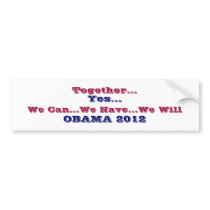 OBAMA 2012 BUMPER STICKERS