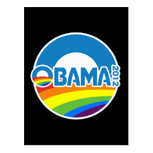 Obama 2012 Gay Pride Rainbow Post Card