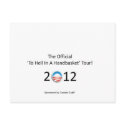 obama 2012 hell in a handbasket tour postcards