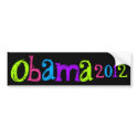 Obama 2012 Neon Colors Bumper Sticker bumpersticker