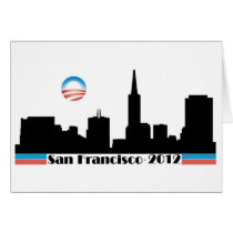 Obama 2012 San Francisco Skyline Greeting Card
