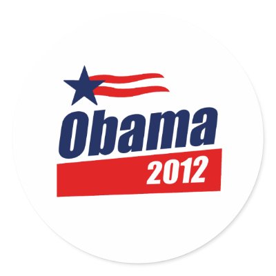 Obama 2012 round stickers by obamashirts